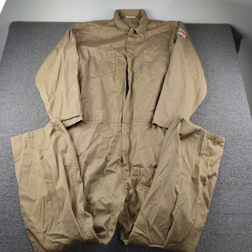 Lakeland Coveralls Mens 3X Khaki Flame Resistant CAT2 100% Cotton EUC